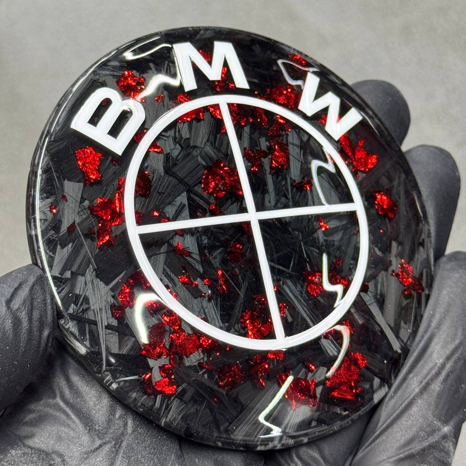 2 logo bmw red carbon fiber
