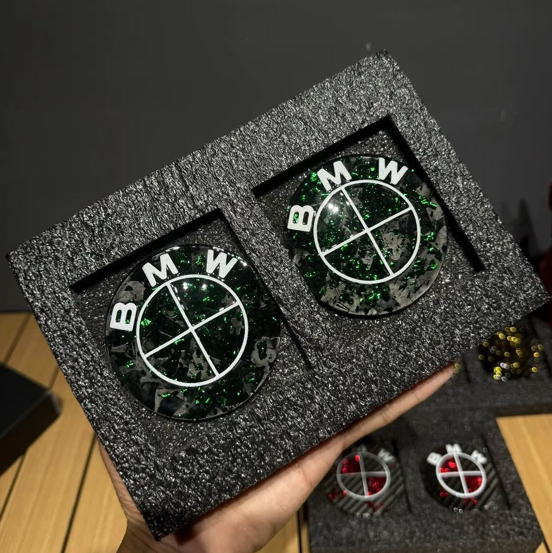 2 logo bmw green carbon fiber