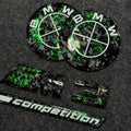 2 logo bmw green & logo m3 comprtition forged carbon