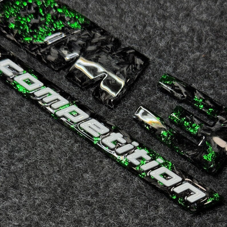 2 logo bmw green & logo m3 comprtition forged carbon